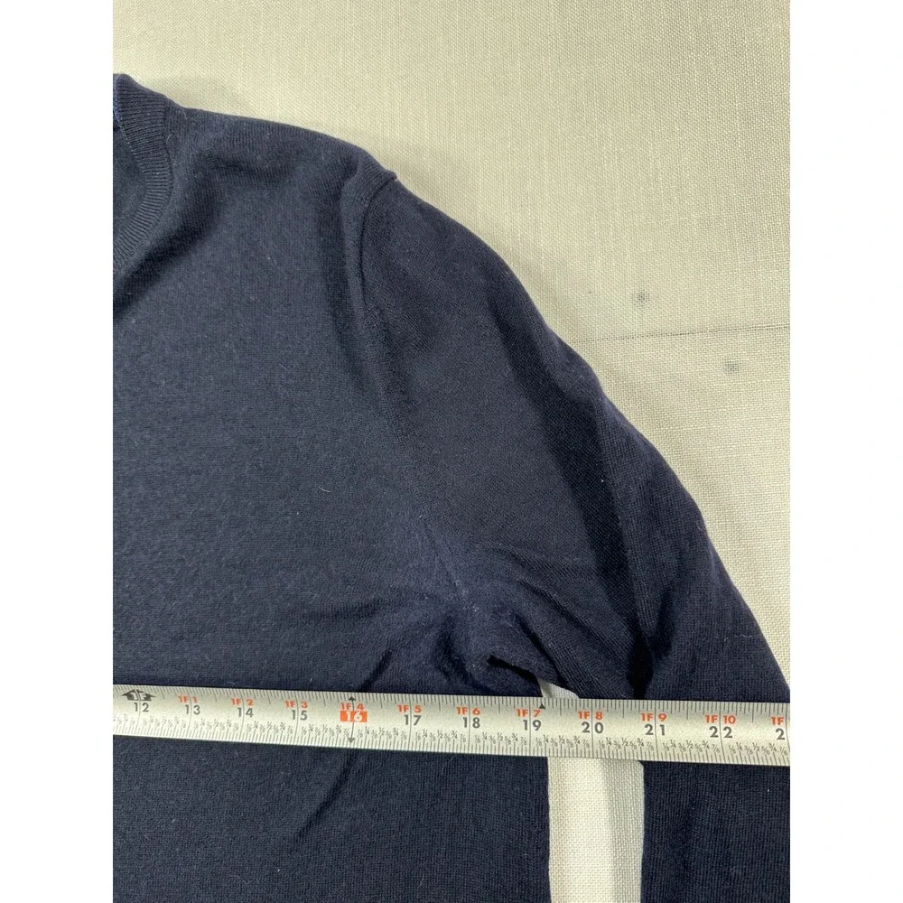 Banana Republic Mens Italian Merino Wool Crewneck Sweater Preppy Navy Blue L‎